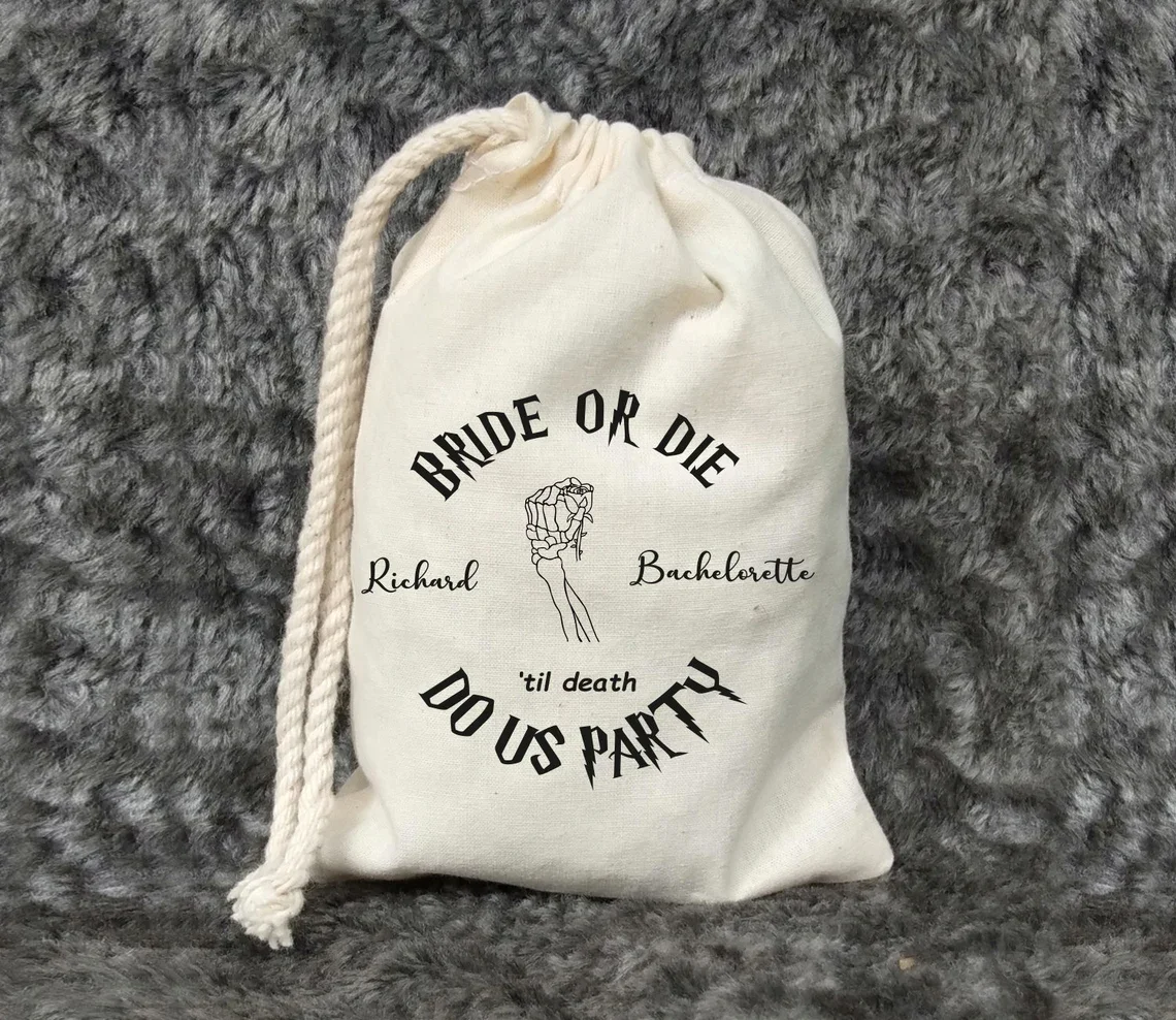 25 PCS Bride Or Die - Skeleton Rose Bag - Wedding Welcome Bags - Custom Bags - Bachelorette Party Favor - Gift Bag Hangover Kit