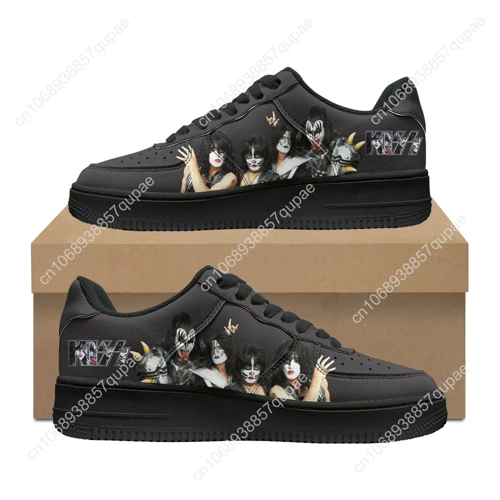 Kuss Heavy Metal Rockband Musik schuhe af Basketball mich Herren Damen Laufsport Wohnungen Force Sneakers Mesh maßge schneider ten Schuh