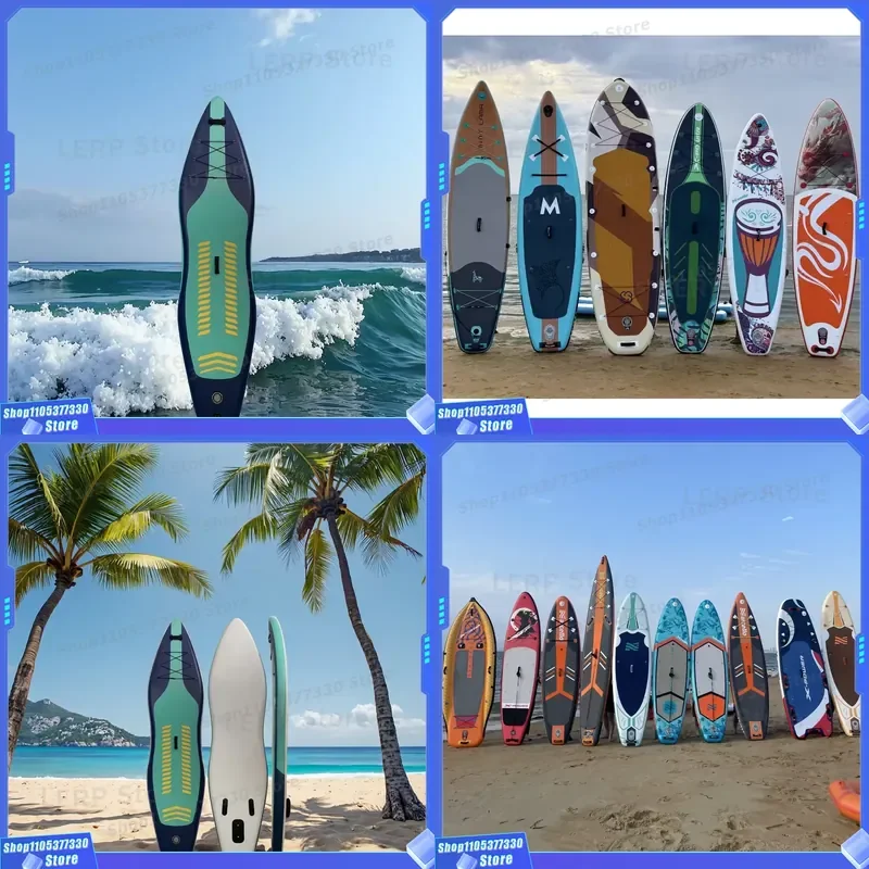 Ultra-Light SUP Inflatable Stand Paddle Board Adjustable Paddle Pump Three Fins Backpack Leash for Ocean Waters ISUP