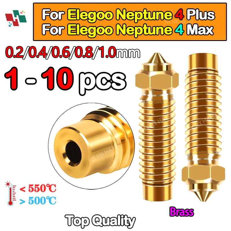 High Speed Nozzles For Elegoo Neptune 4 Plus Brass Nozzle For Elegoo Neptune 4 Max