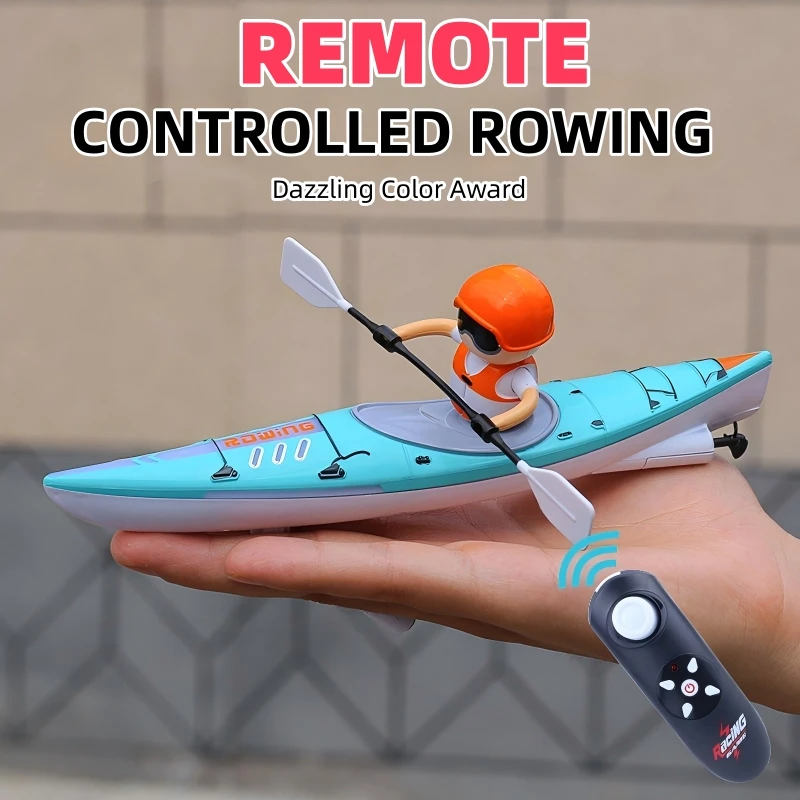 RC Boat Kayak Racing Ship 2.4G Remote Control Rowing Boat Paddling Water Competition Games Outdoor Toy for Boys Kid Holiday Gift