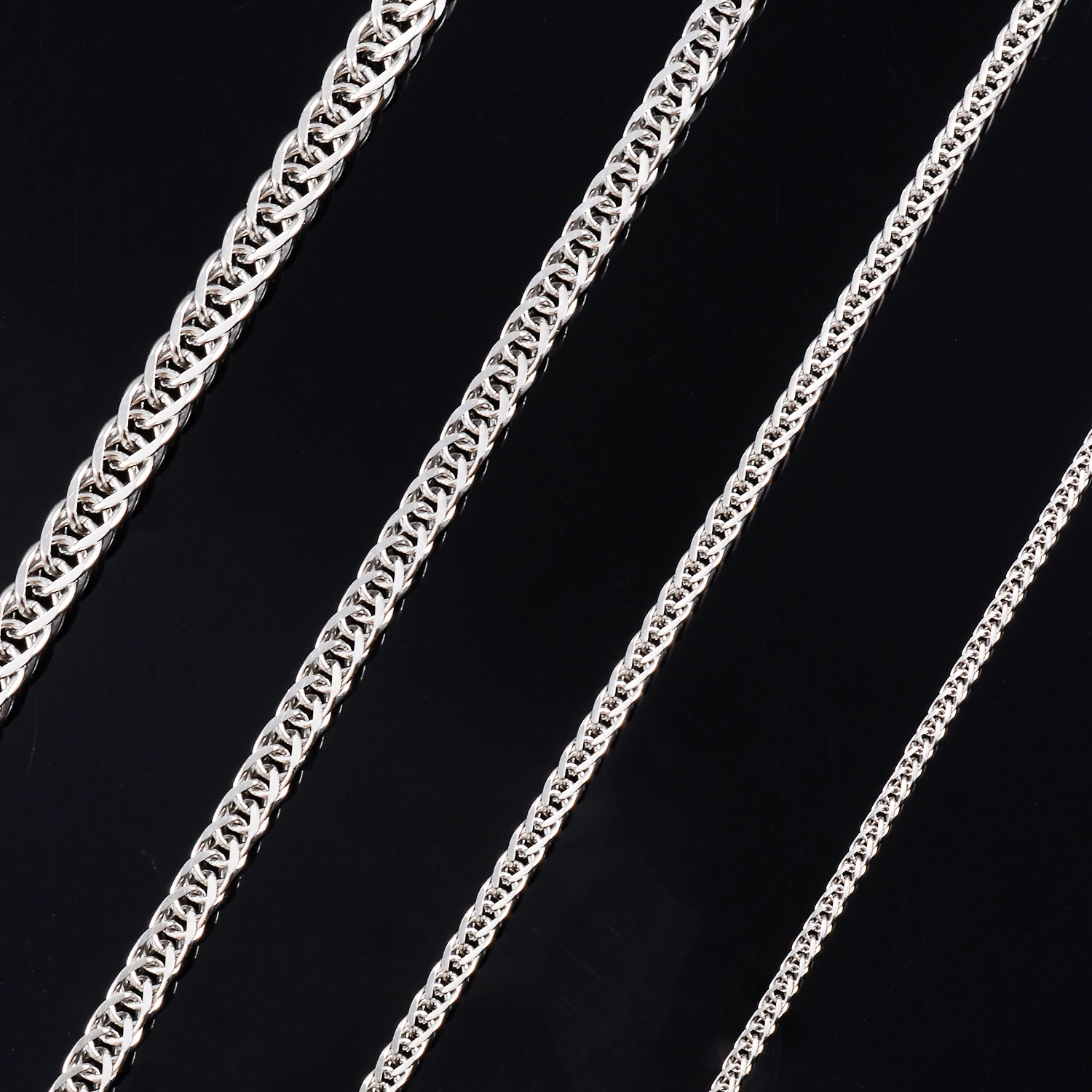 Hip hop 1.5mm/2.2mm/2.5mm/3.4mm Stainless Steel Weave Cuban Link Chain Necklace for Men Women Silver/Gold color 14 to 30 Inches