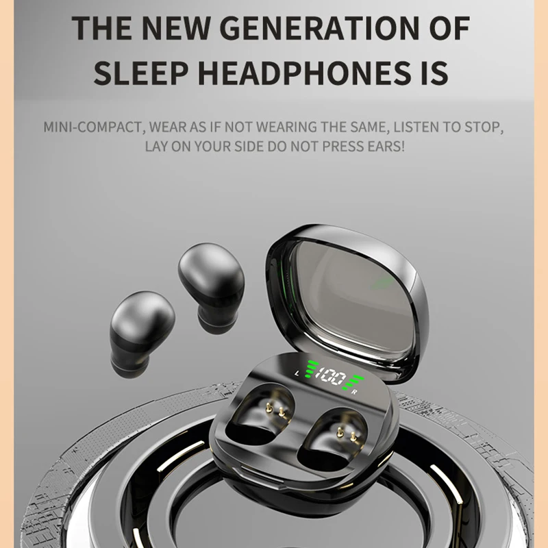 Xiaomi Mini Bluetooth 5.3 Auricolare HD Hifi Auricolari Invisibile Gioco di Sonno Cuffie Sportive Auricolari Touch Control per Uomo Donna