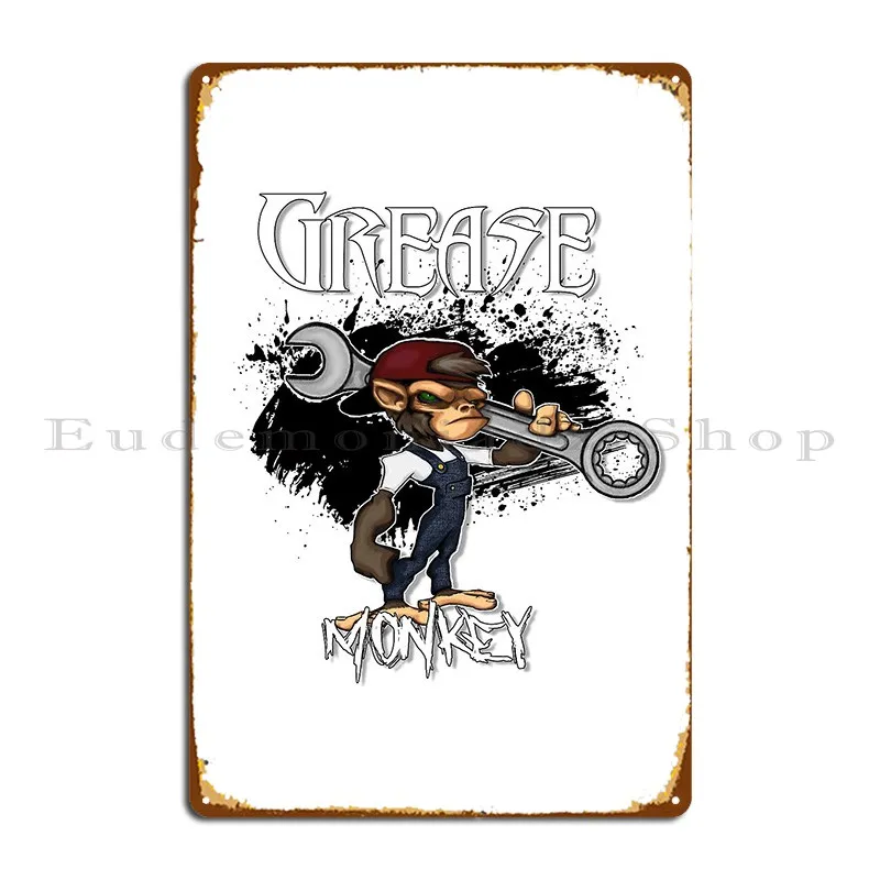 Grease Monkey Shirt Metal Sign Vintage Pub Bar Designing Pub Tin Sign Poster