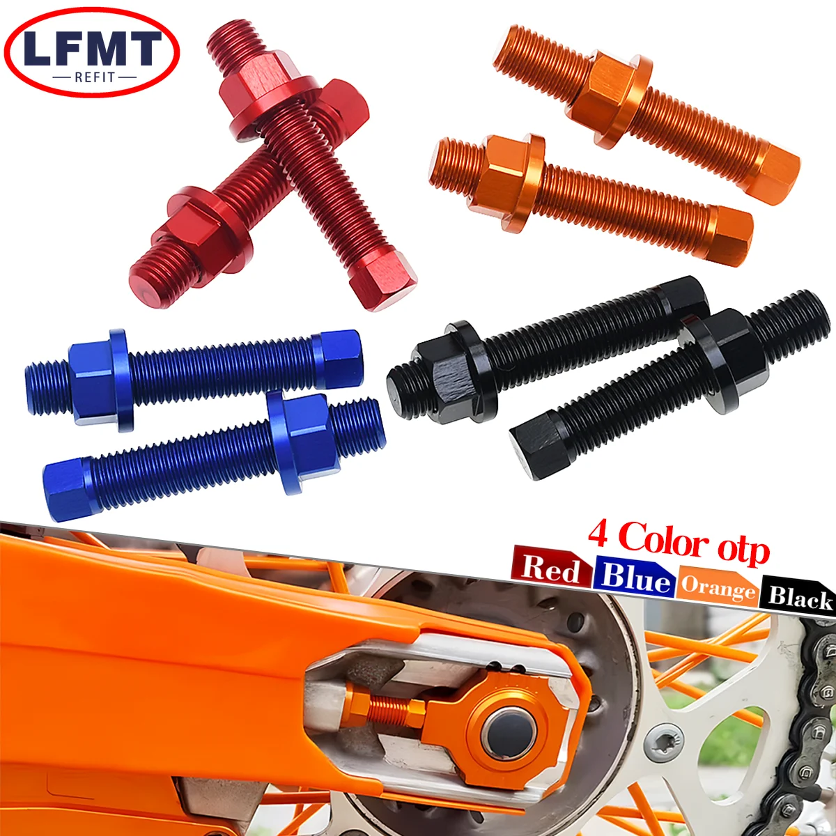 Motocross CNC Rear Axle Blocks Chain Adjuster Bolt For KTM EXC EXCF SX SXF XC XCF XCW TPI 6 Days ADVENTURE DUKE ENDURO SXS SMC/R