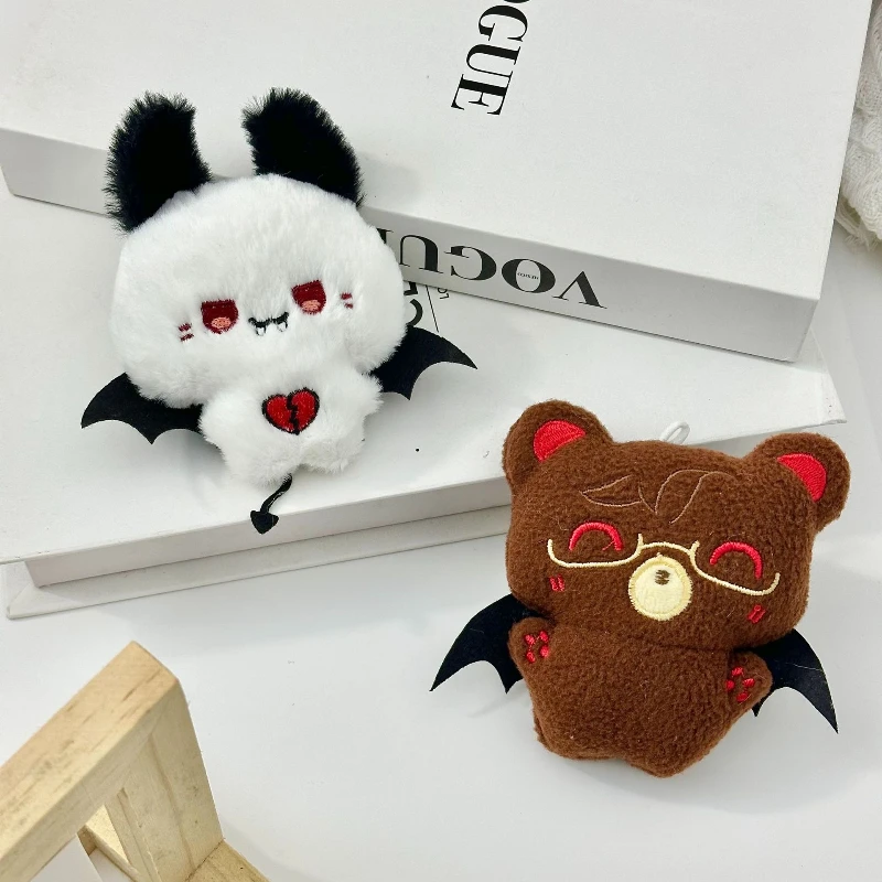 Lustiger Fledermaus Kleiner Teufel Plüschtier Anhänger Niedliches Plüschzubehör Halloween Taschenanhänger Quietschende Verzierung Kawaii Tasche Schlüsselanhänger Anhänger