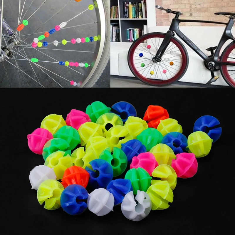 yunyun 36Pcs Plastic Multi-color Bike Cycle Wheel Spoke Beads Children Bicycle Decors