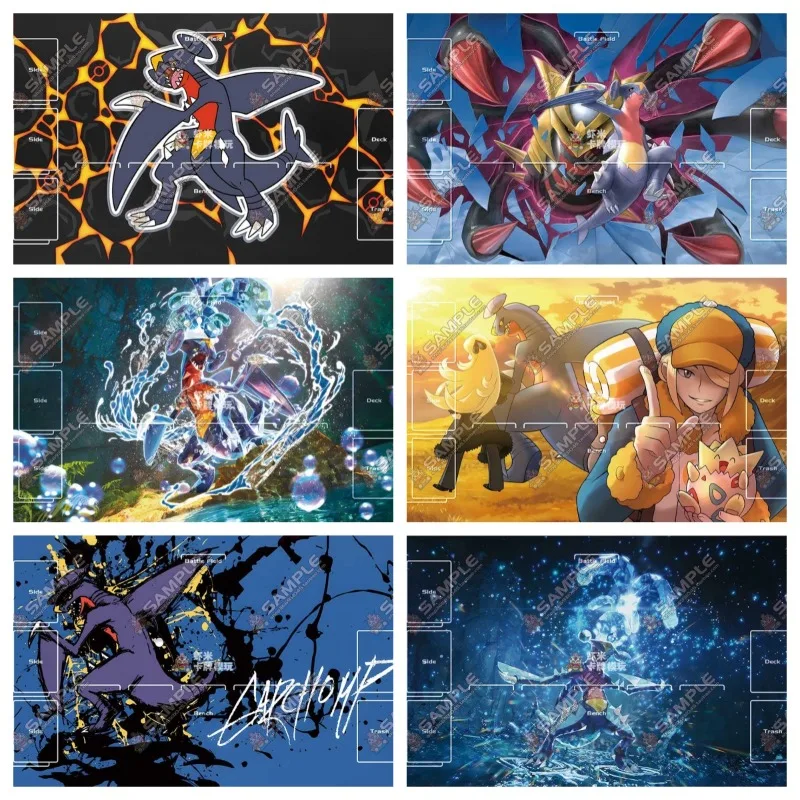 PTCG Garchomp Series 60x35 см DIY Килимок для карт Синтия Аниме Мультфильм 2 мм сшитый край Giratina Single Duel Блюдо Резиновый коврик для стола PTCG Garchomp Series 60x35 см DIY Килимок для карт Синтия Аниме Мультфильм 2 мм сшитый край Giratina Single Duel Блюдо Резиновый коврик для стола