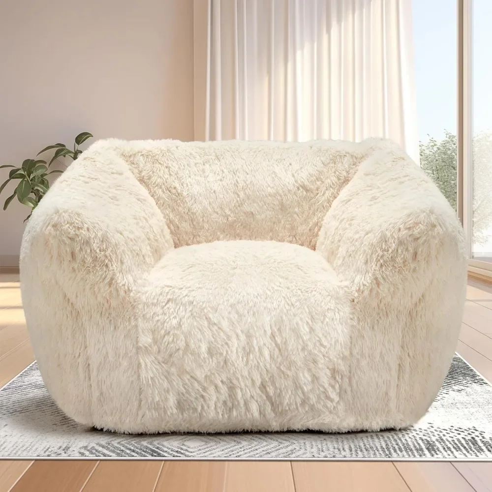 Large Bean Bag Sofa with Armrests&Stuffed Memory Foam,Big BeanBags with Filler