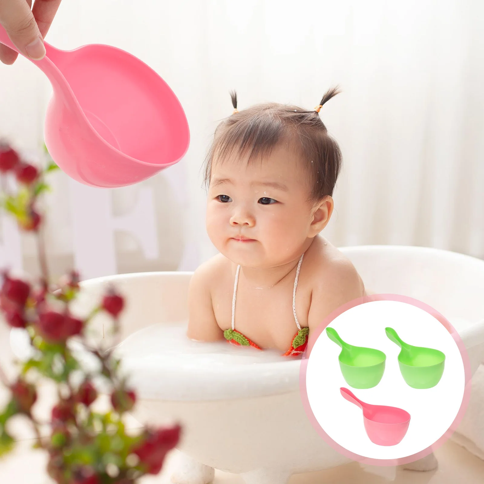 3 قطعة كوب ماء استحمام الطفل مادة PP دائم الاطفال حمام غسل كوب غسل الشعر مغرفة الرضع مغرفة دش ملعقة ماء #5