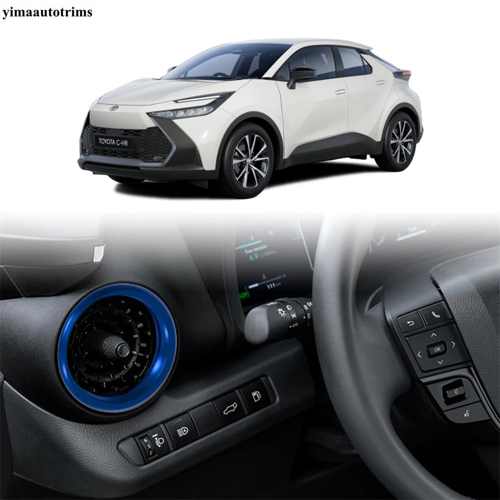 

Side Front Dashboard Air Conditioning Outlet AC Vent Decoration Cover Trim For Toyota CHR C-HR 2024 2025 Interior Accessories