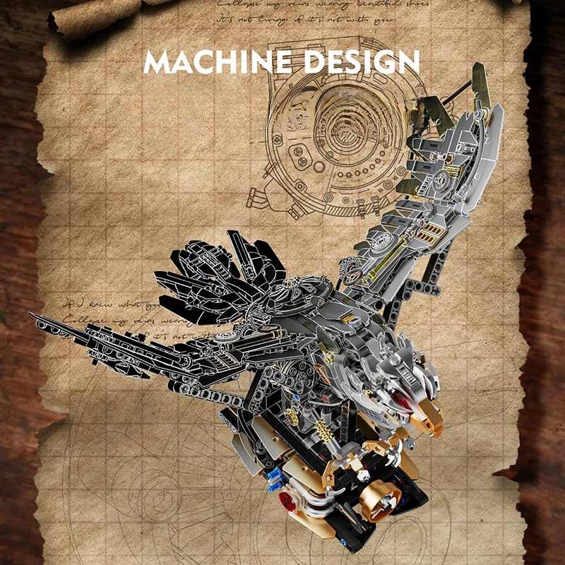 Technische MOC Mechanische Eagle Bouwstenen Set Diermodel Power Motor Bricks Kit Voor Kinderen Kerst Verjaardagscadeaus