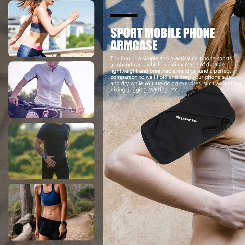 1PCS Universal Phone Armband - Sports Arm Bag with Zipper Pockets, Non-Slip Design for Running,Walking, Hiking & Biking,Workouts
