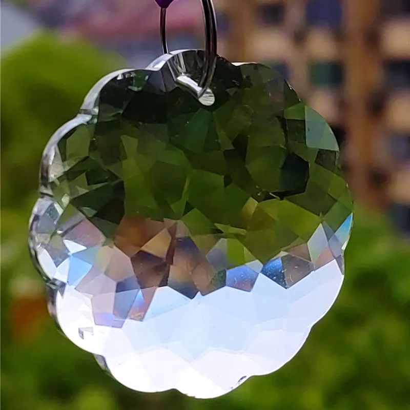 Top Quality 10pcs/lot Clear Crystal DIY Suncatcher Glass Lace Shape Chandelier Pendants Glass Light Part Wedding Home Decoration