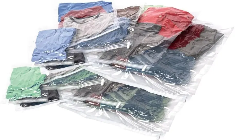 

Compression Packing Bags, 12-Piece Kit: 2 Pouch, 4 Carry-On, 4 Suitcase, 2 X-Large