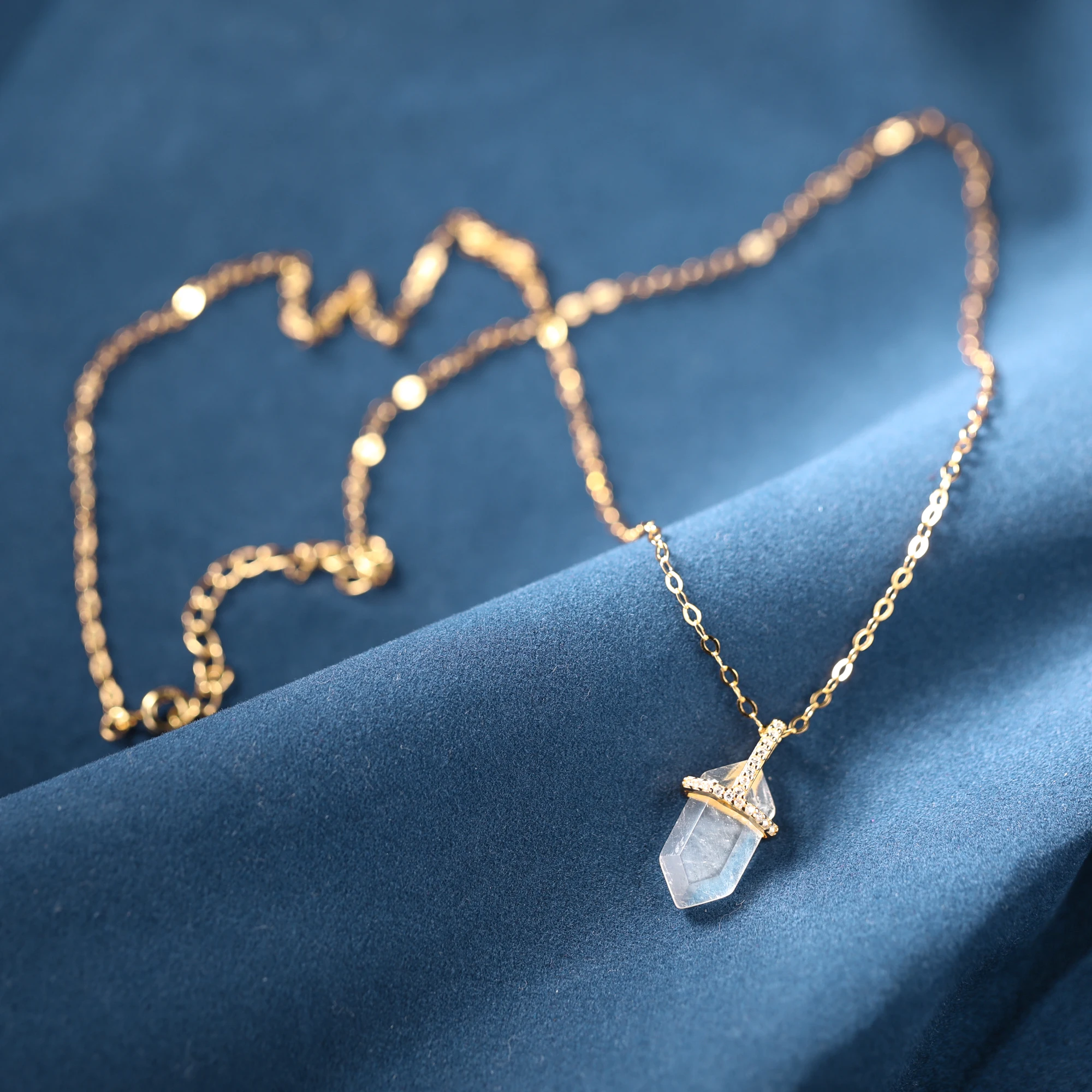 Moonstone S925 Sterling Silver Pendant Necklace for Women Faceted Zircon Micro Pave Healing Gifts Jewelry Engagement Ring