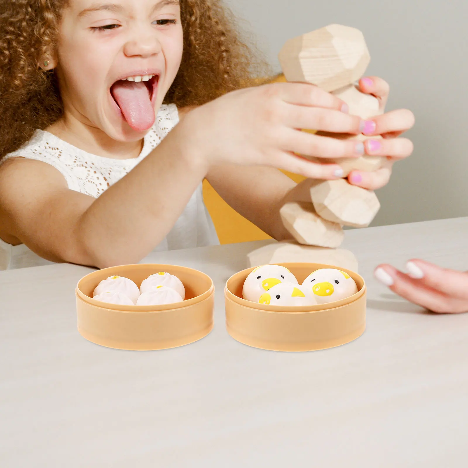 1 Juego de cocina, comida china, juego de cocina de imitación, bollo al vapor, juego interactivo de desayuno para niños