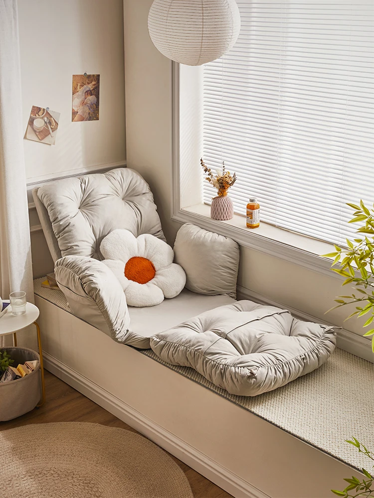 Bay window chair lazy sofa balcony living room double sofa bed small recliner tatami lounge chair can lie down.