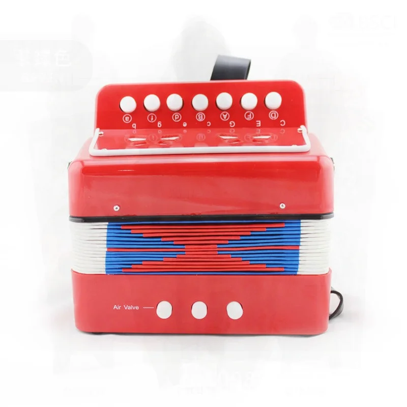 Yue 7-Key 2-Bess kinderen Accordeon Educatief Muziekinstrument Vroeg Leren Piano Speelgoed Hersenen Interactief voor Kinderen