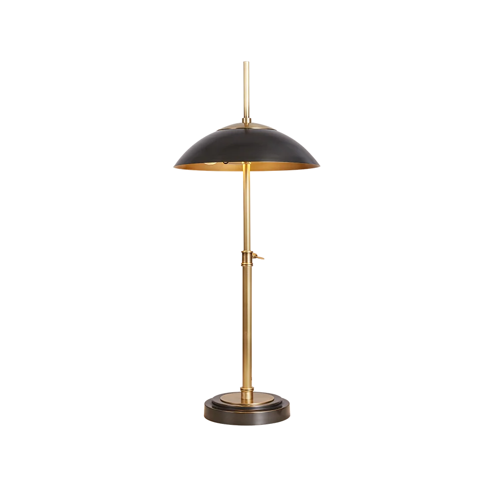 Copper modern LED desk lamp reading lamp simple gold with mushroom dome lampshade