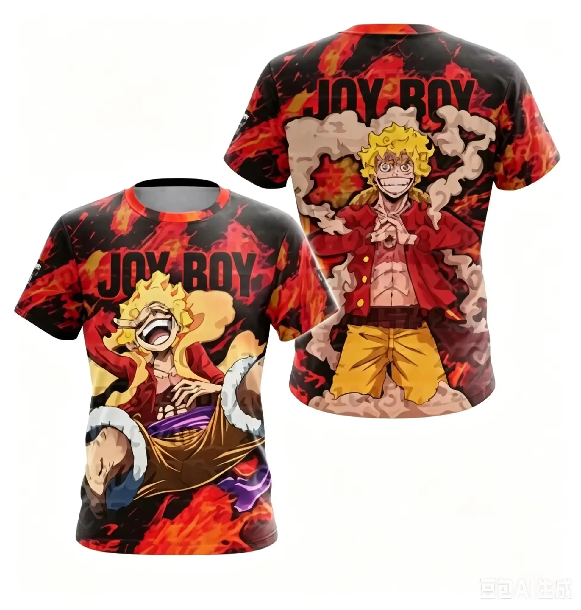 Trendy Unisex Crew Neck Collectible One Piece Anime Luffy Tee Soft Tops Ideal For Night Out And Casual Street Style Looks