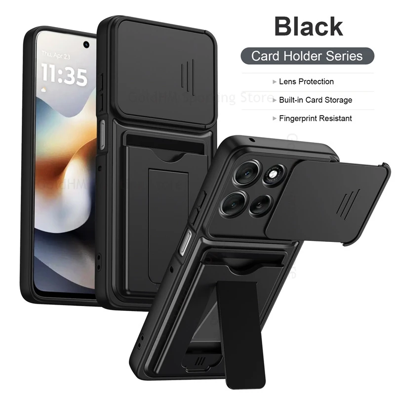 For Motorola Edge 70 Ultra 60 Fusion Card Slot Bracket Phone Case For Moto X70 Air Pro Signature Heavy Duty Slide Camera Covers