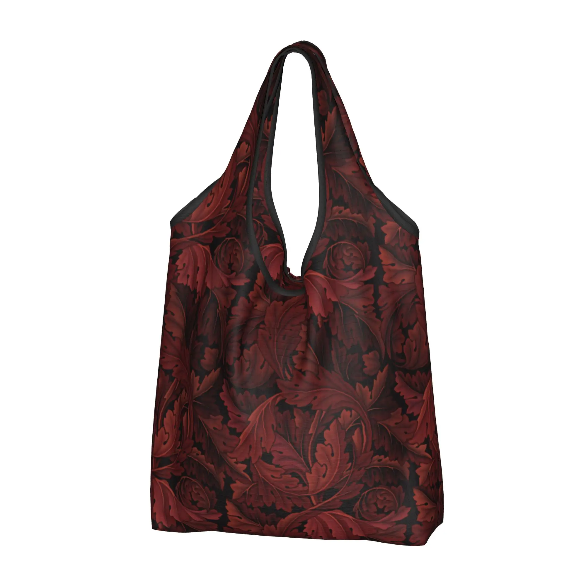 sacola-de-compras-reutilizavel-acanthus-in-phoenix-flame-william-morris-sacola-feminina-portatil-para-compras-de-supermercado