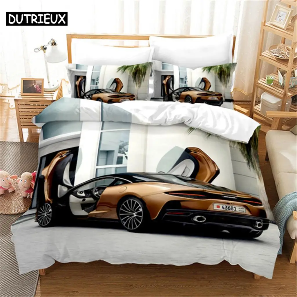 

For Adults & Boys - 3D Printed Luxury Sports Car Duvet Cover Set, High - Quality Home Textile for Double, Queen, King Beds