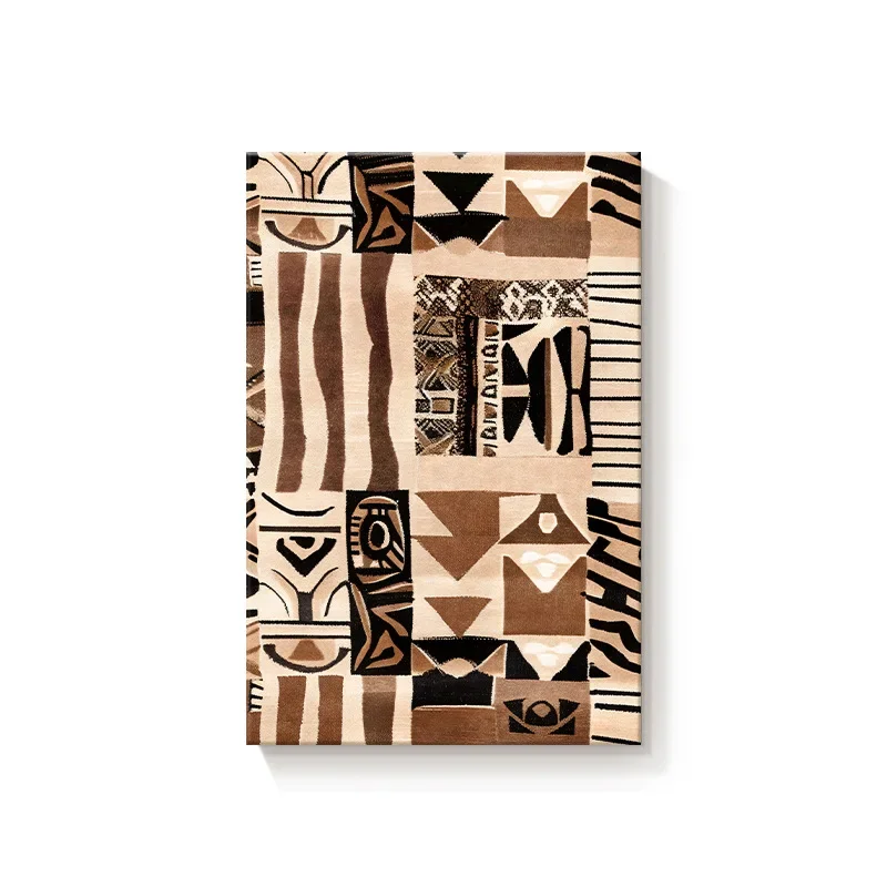 

Living room decorative painting Maillard antique sofa background wall floor painting advanced creative geometric abstract