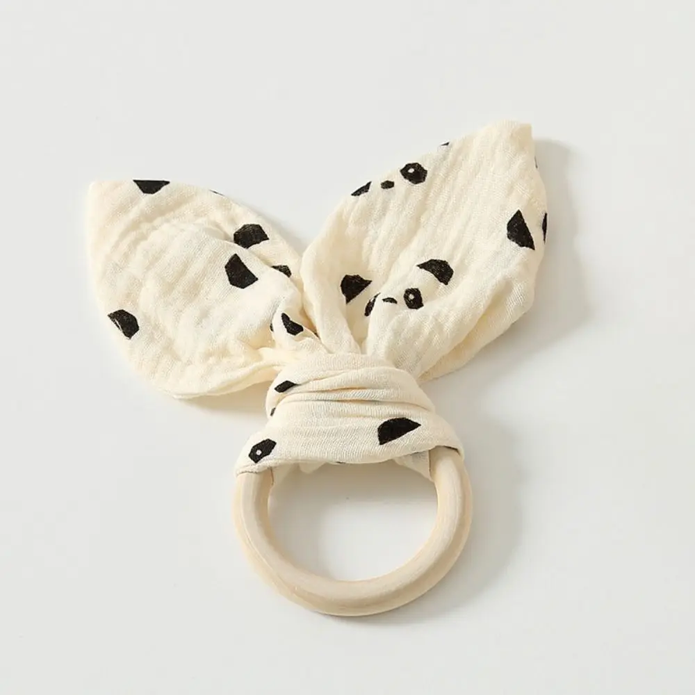 لينة الطفل خشبية اليد فهم لعبة آذان أرنب الطبيعية خشبية الوليد التسنين الدائري الحسية لعبة سوار حشرجة الموت مضغ استرضاء لعبة #2