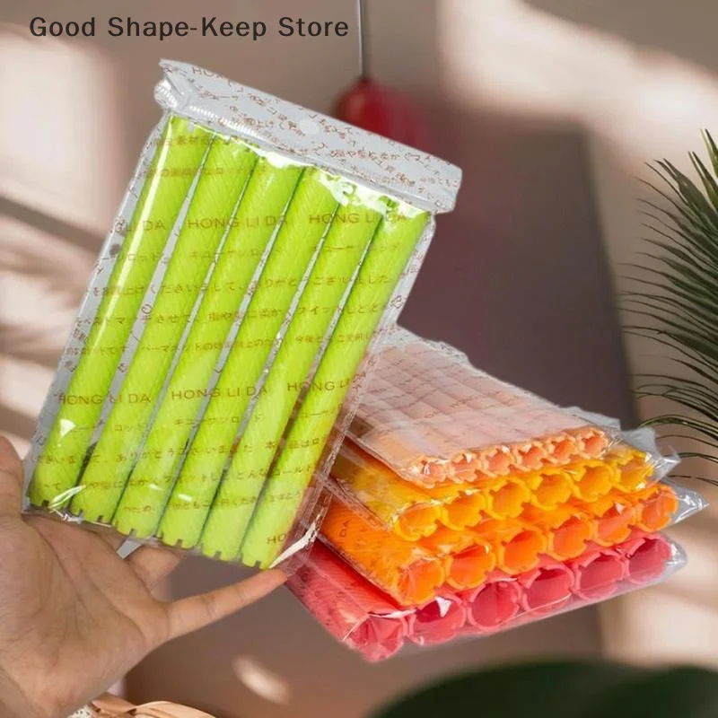 6pcs Heatless Hair Curling Rollers Soft Flexible Lazy Curls Styling Tools No Heat Hair Rollers Core Pulling Wave Formers