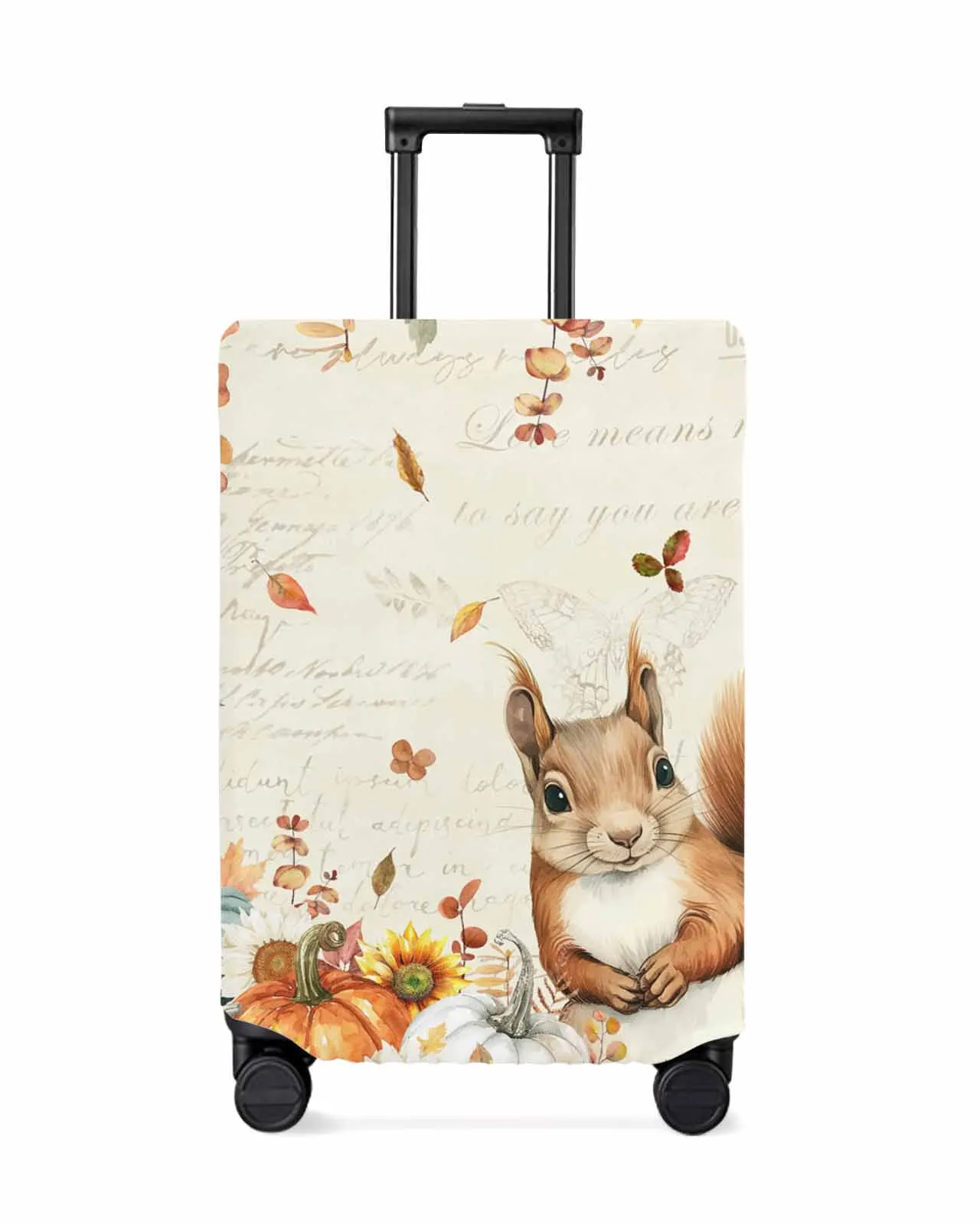 Eucalyptus Leaf Pumpkin Sunflower Squirrel Elastic Baggage Cover For 18-32 Inch Suitcase Case Dust Cover Travel Accessories