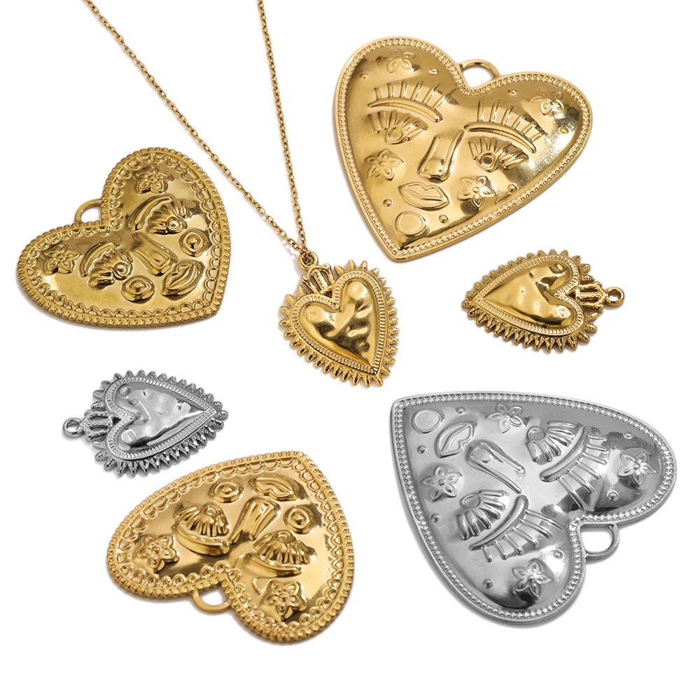 

5PCS Big Face Sun Charms Stainless Steel Gold Plated Pendant Base for Jewelry Connector DIY Necklace Earring Jewelry Making