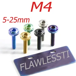 FLAWLESSTI Gr5 Titanium Bolt M4×5-25 For Yamaha Xmax 300 Nmax 155 Honda Forza 350 Wave 125i