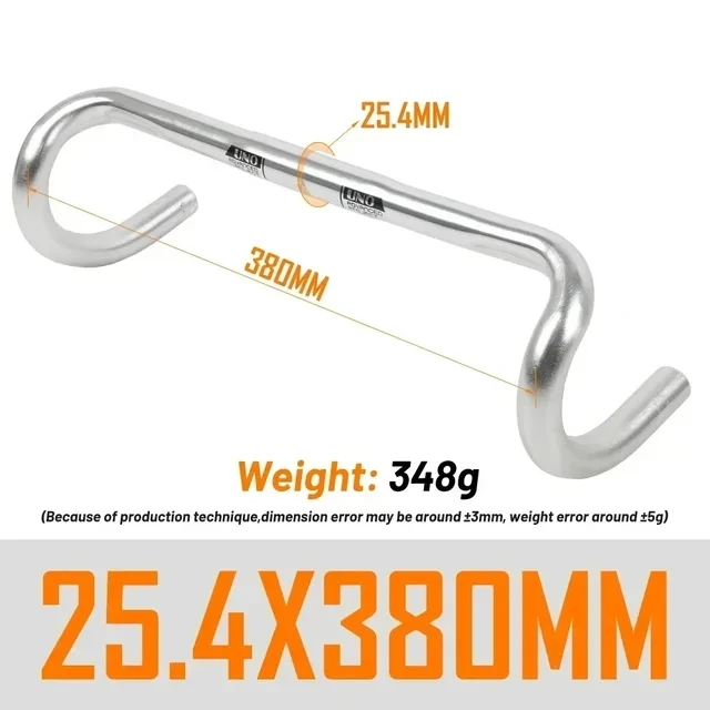 UNO UltraLight Racing Road Bike Handlebar Bent Bar 25.4/31.8MM 360/380/400/420/440/460MM 6061 Aluminum Alloy Stem Handlebar image 3