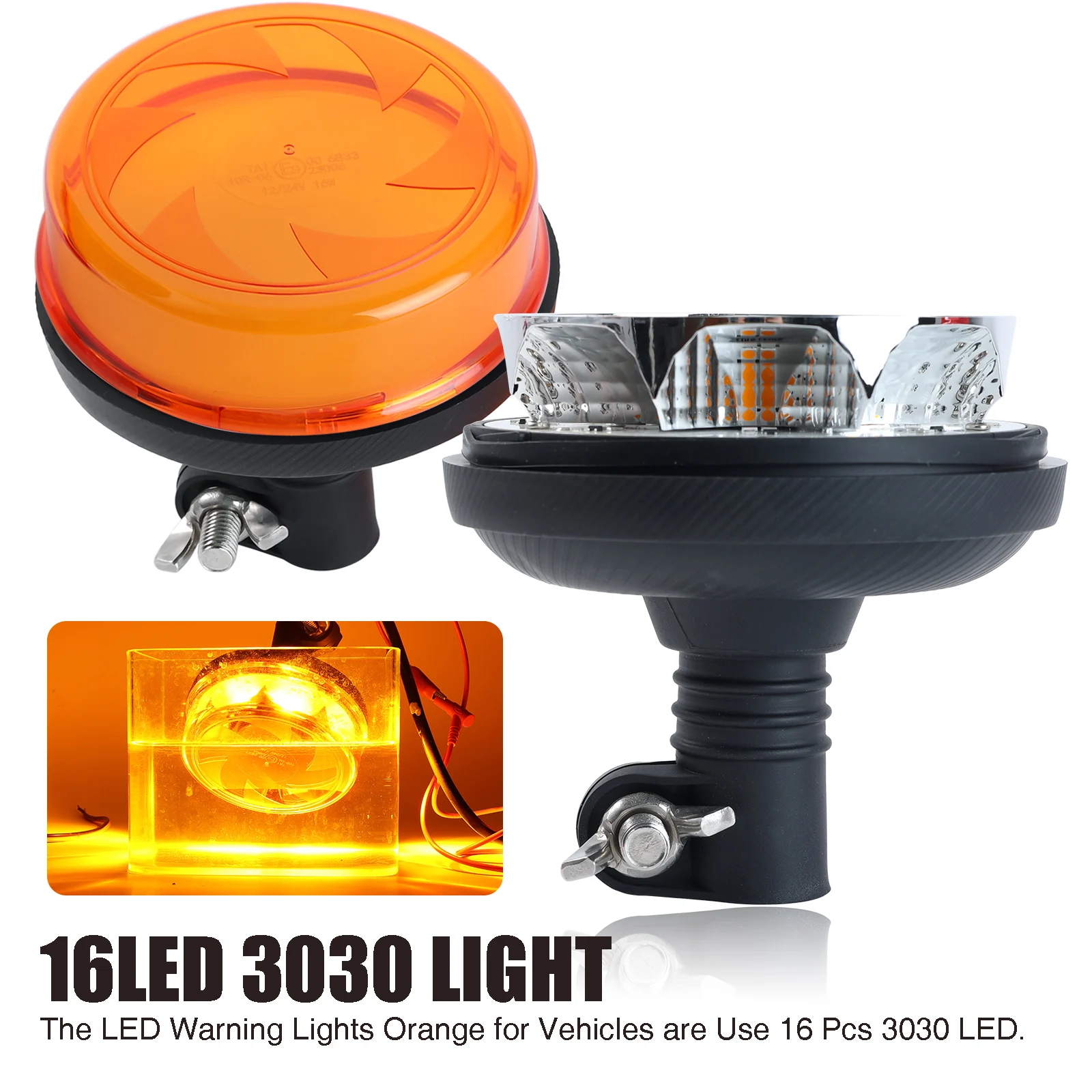 12/24V Car Emergency Strobe Light Set Vehicles Amber Warning Beacon Rotating Light Lamp Flashing Police Multipurpose LED Tractor