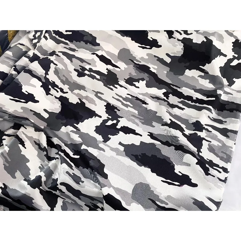 Snow Camouflage Fabric Pure Cotton Twill Sweat Absorbing Breathable Comfortable Cloth for DIY Clothing and Pants Materials