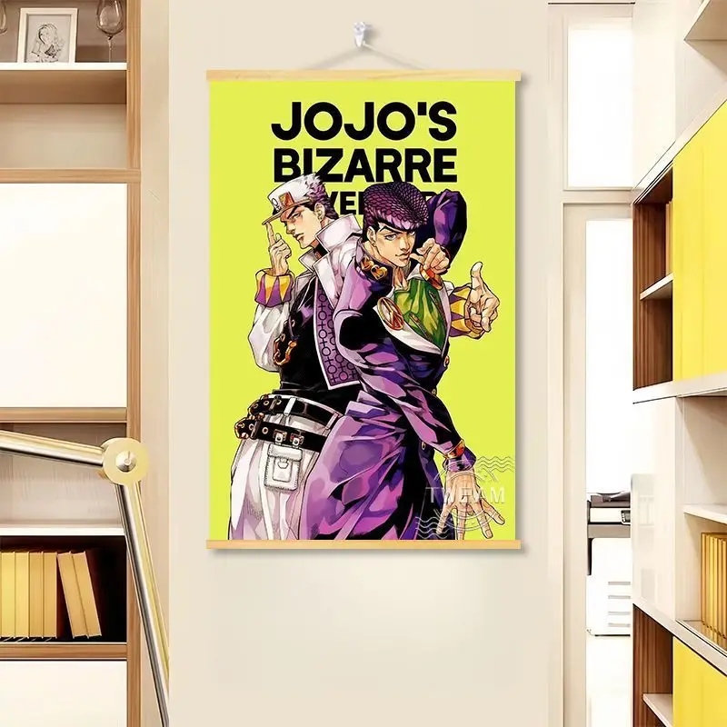 

Jojo Bizarre Adventure Anime Poster HD Scroll Painting Jotaro Kujo Giorno Giovanna Jolyne Cujoh Wall Art Room Decor for Fans