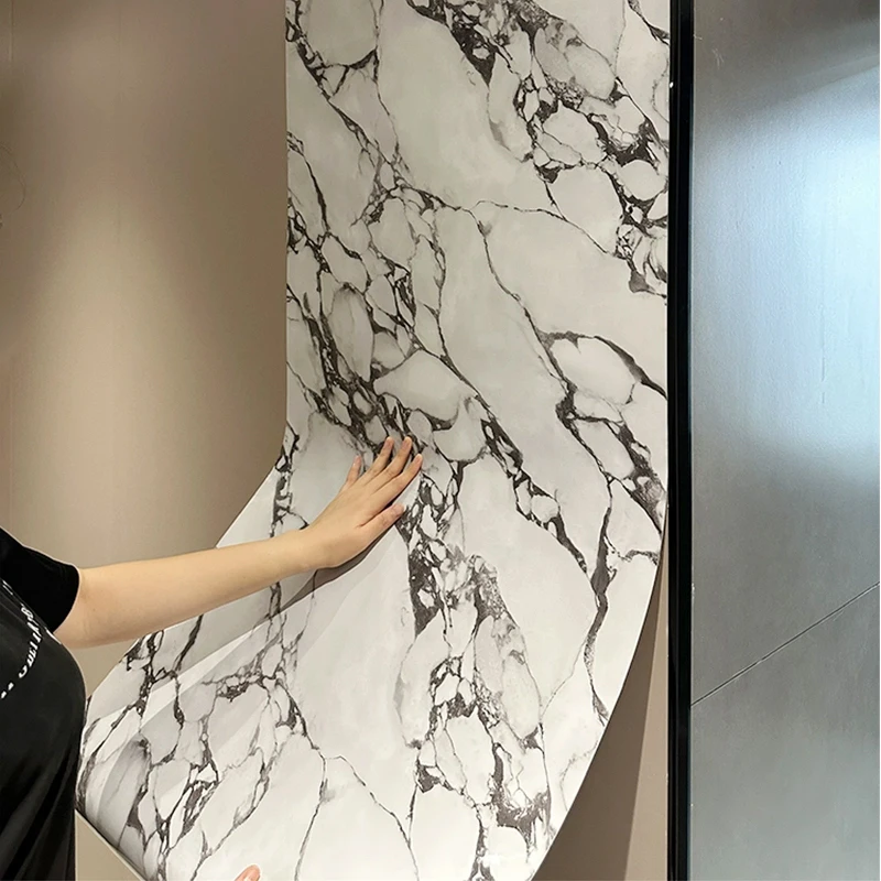 imitation marble texture decoration foam wall tile sticker polyvinyl chloride peel sticker waterproof wallpaper roll custom