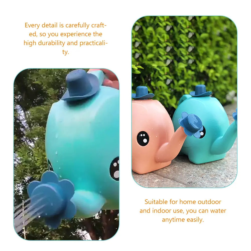 2Pcs Vibrant Elephant Watering Can with Round Porous Sprayer Plastic Watering Pot for Indoor Outdoor Gardening Flowers