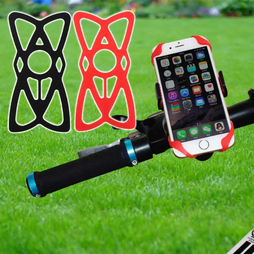 

Red Elastic Silicone Security Strap Motorcycle Cell Phone Mount Handlebar Security Bands Bike Phone Holder Phones Holder Band