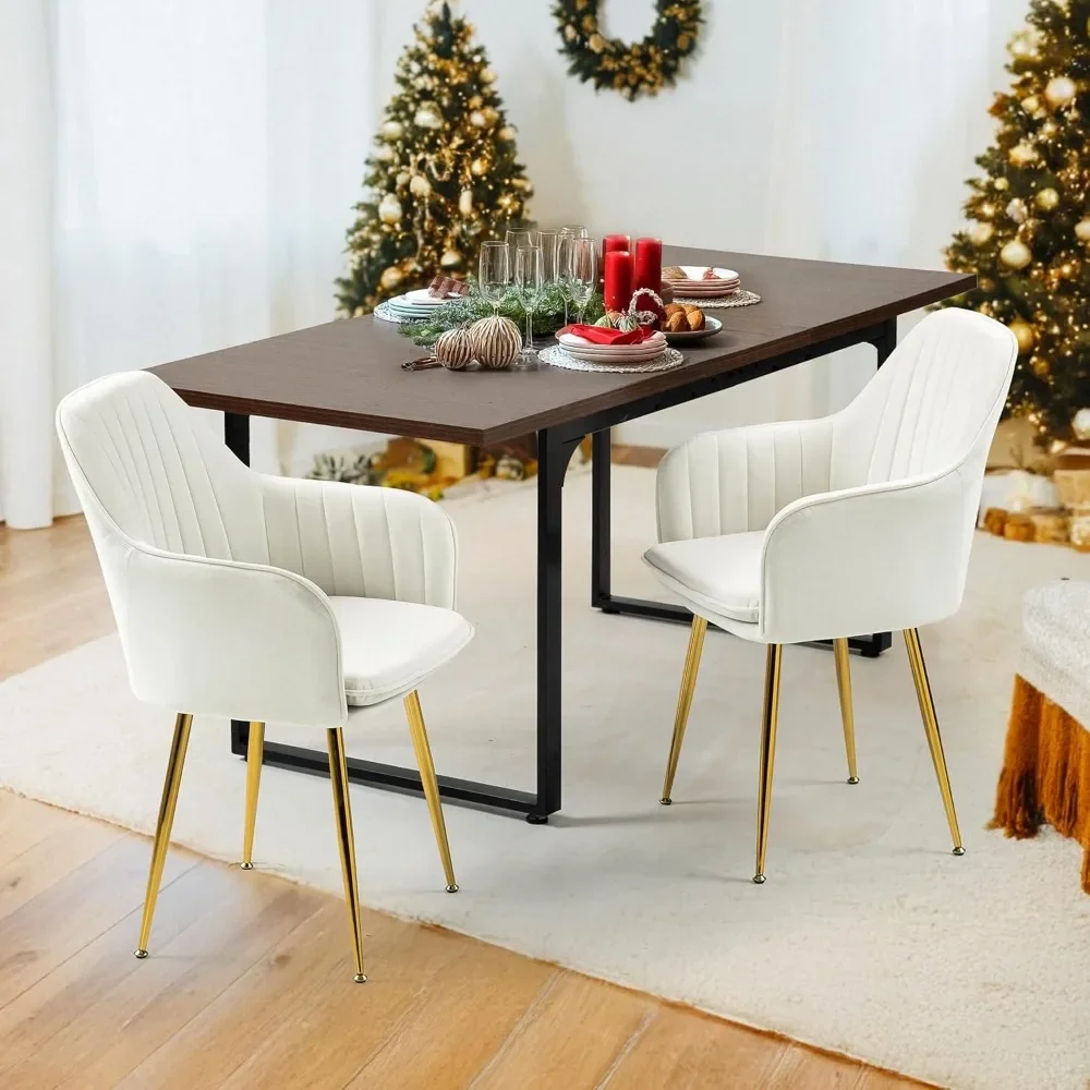 

Elegant Velvet Accent Chairs – Glamorous Gold Metal Legs for Dining or Lounge Spaces