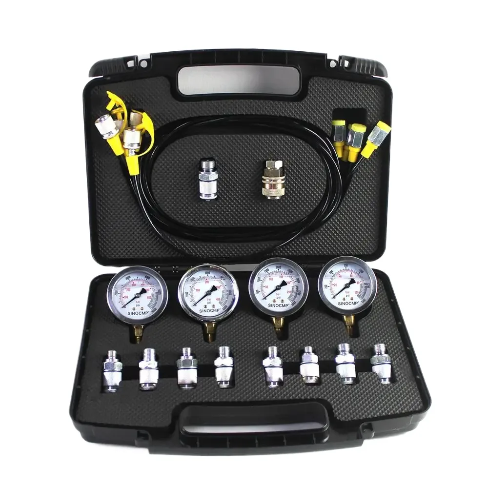 Excavator Hydraulic Pressure Gauges Kit Used For Excavator 10Mpa/25Mpa/40Mpa/60Mpa Test Coupling Black Box Diagnostic Tool