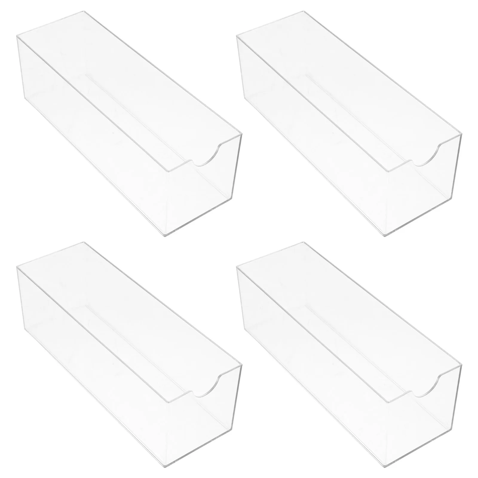 

4Pcs Clear Plastic Desk Organizer Box Pen Holder Multifunctional Storage Rack for Office Student Marker Stationery Supplies
