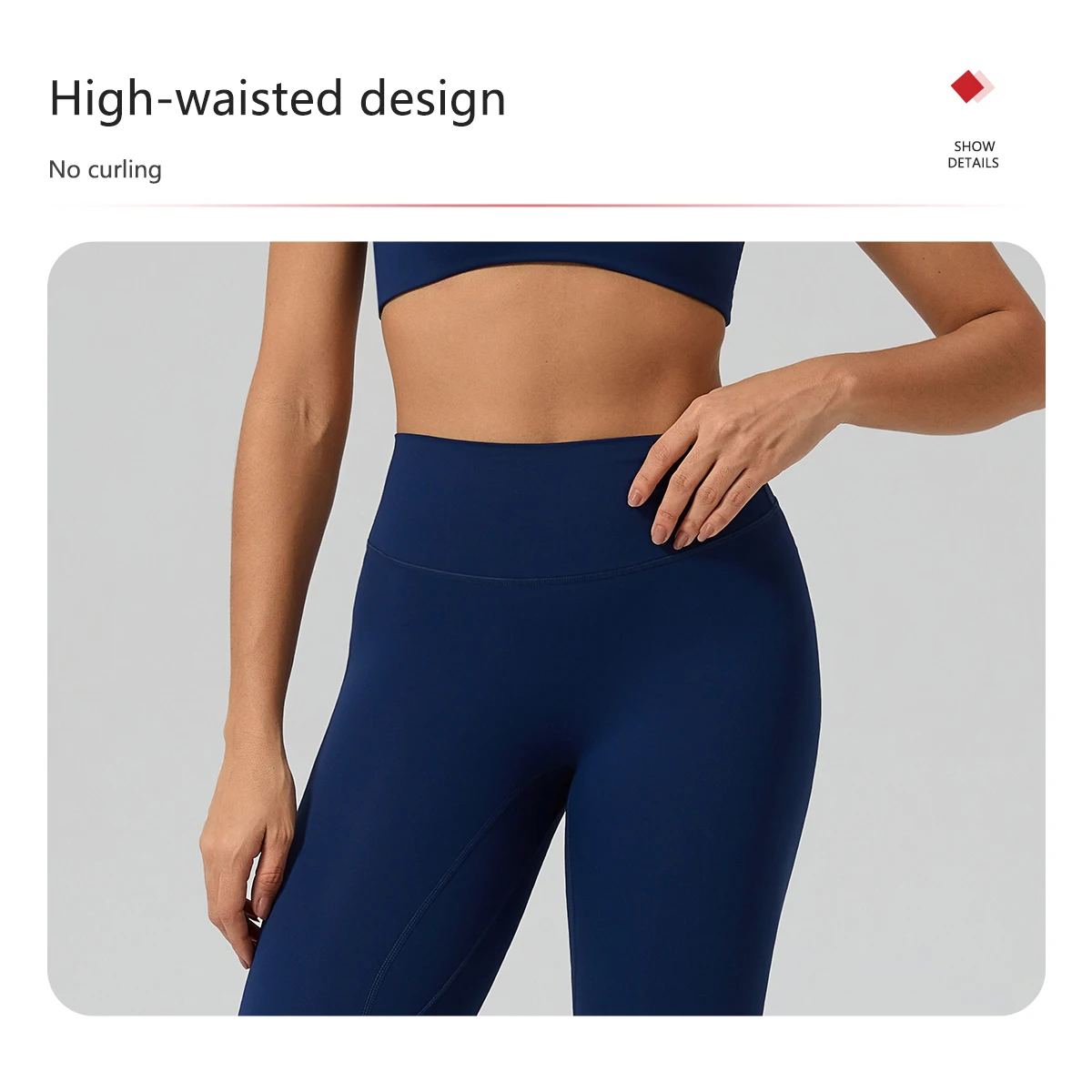 Damen-Sommer-Yogahose mit hoher Taille, Damen-Radhose, schnelltrocknende, atmungsaktive Leggings, ideal zum Laufen und Radfahren. – Detail 9