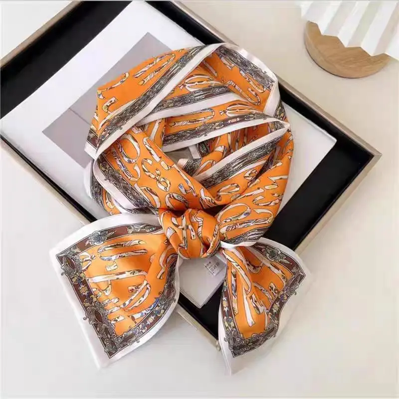 

Новые женские шелковые платки из твила в стиле ретро (2026 год), весенне-осенние полиэстеровые шарфы высшего качества для вечеринок, универсальные шарфы