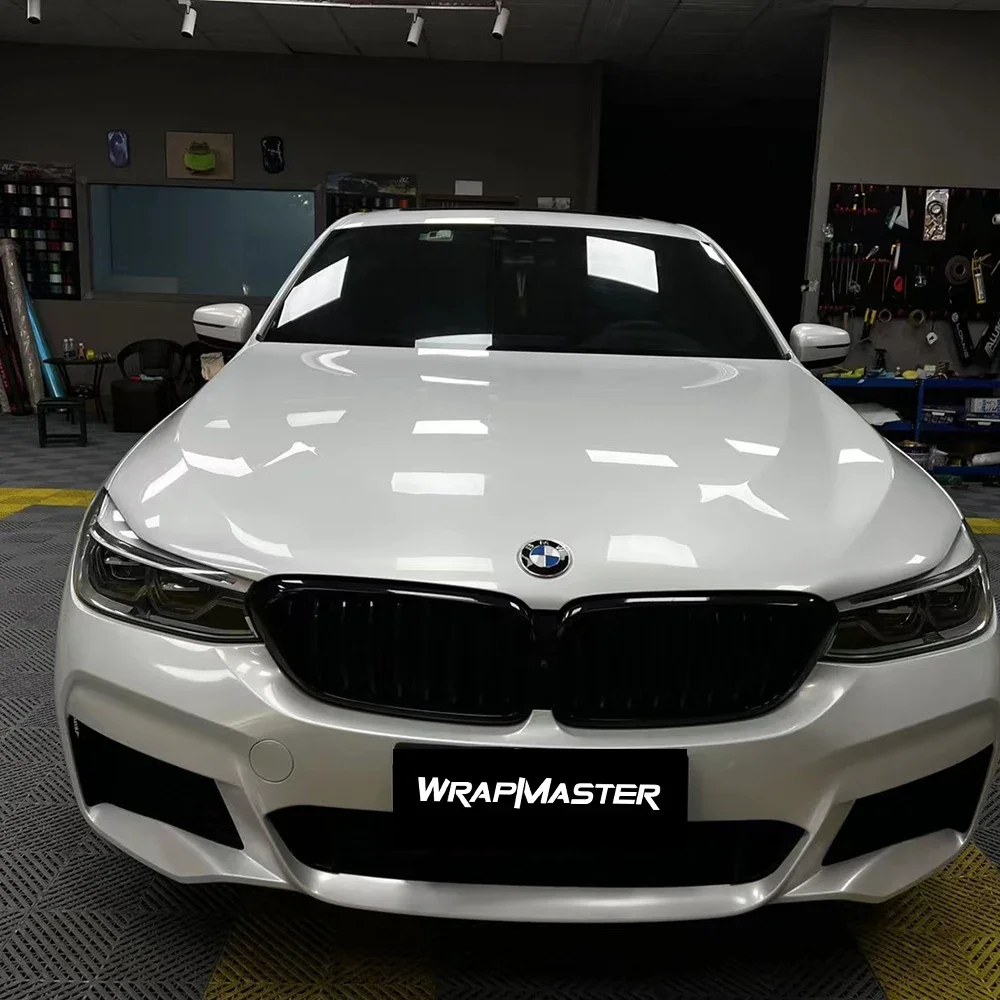 

5*59ft ПЭТ-лайнер супер глянцевая Аврора белая автомобильная виниловая пленка капот автомобиля виниловая пленка внешние аксессуары