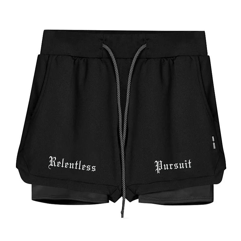 New Gym Men\'s Running Shorts Summer Fitness Bodybuilding Training Quick-drying Shorts Men Jogging Sports 2-in-1 Casual Shorts