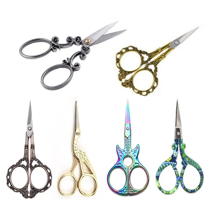 1 PCS Durable Stainless Steel Scissors Retro Classic Tailor Scissors For DIY Household Fabric Cutters Sewing Accessories Tools