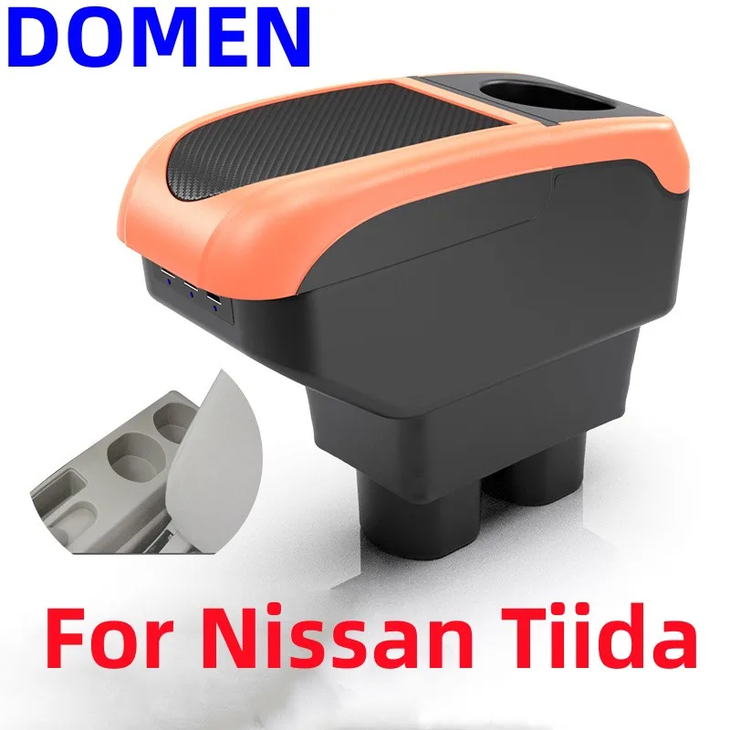 

For Nissan Sylphy Versa Tiida Latio Armrest For Nissan Tiida C11 car Armrest box Interior USB Center Storage Box Accessories